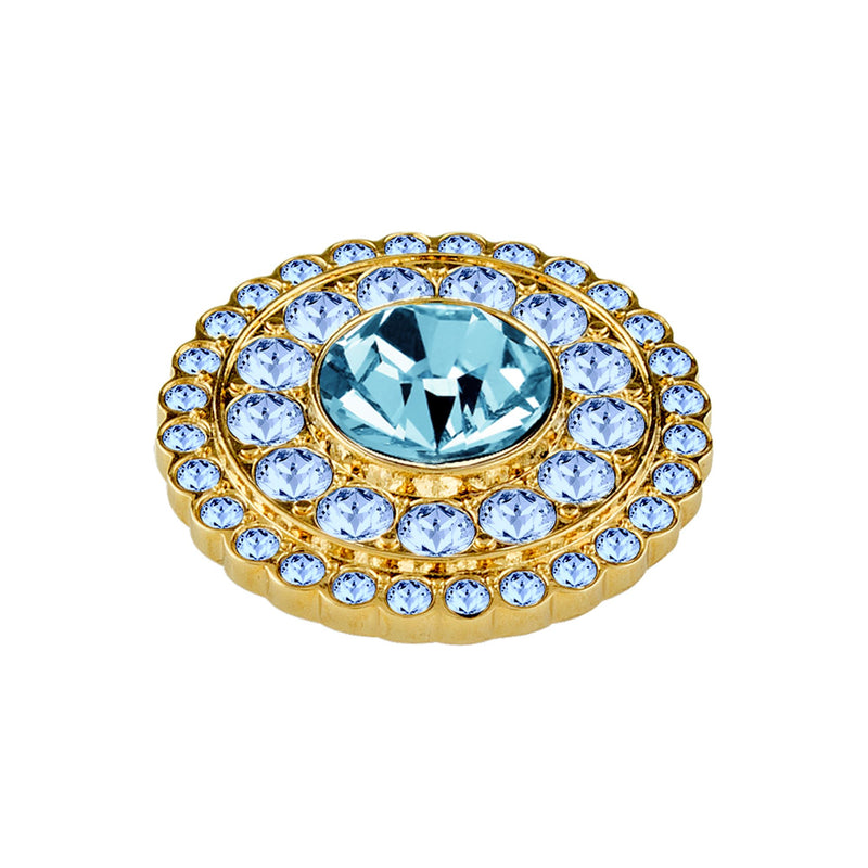 Value Gold Interchangeable Ring Topper - Aquablue
