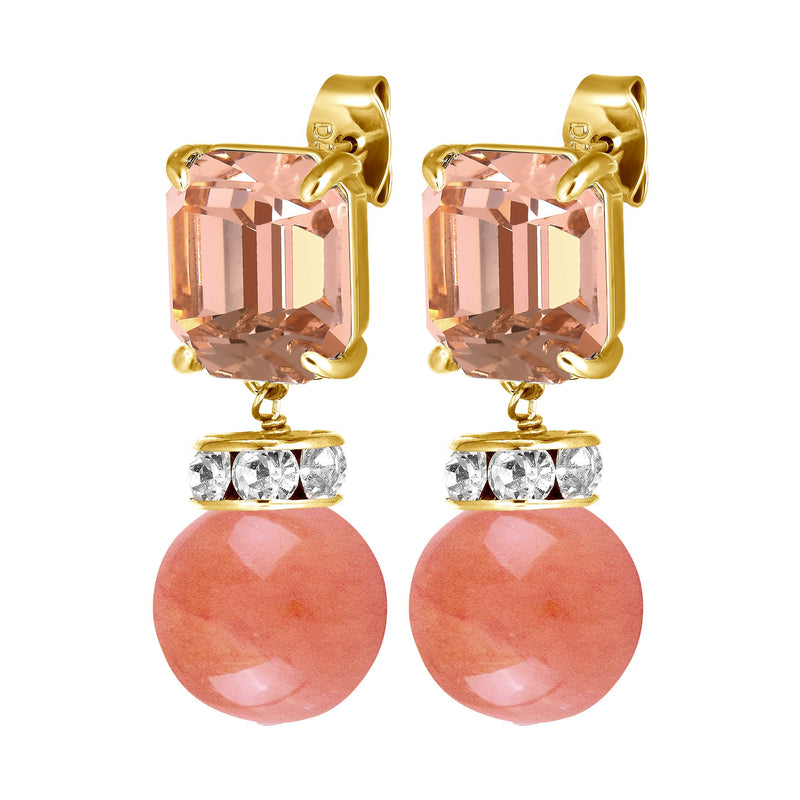 Wali Gold Earrings - Peach / Coral