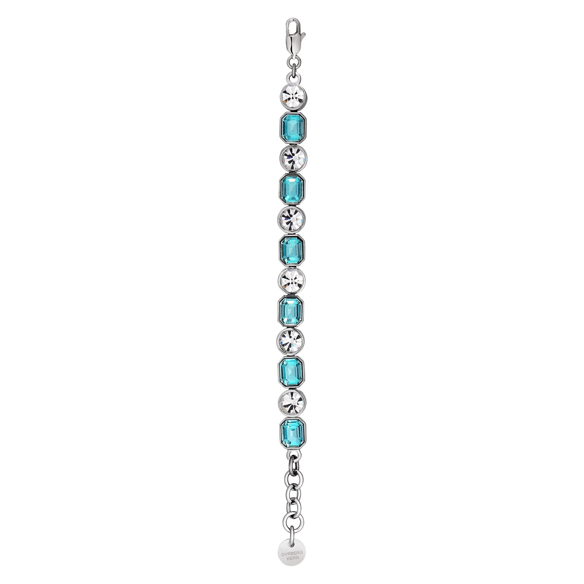Alaya Shiny Silver Bracelet - Aqua / Crystal - Dyrberg/Kern NZ