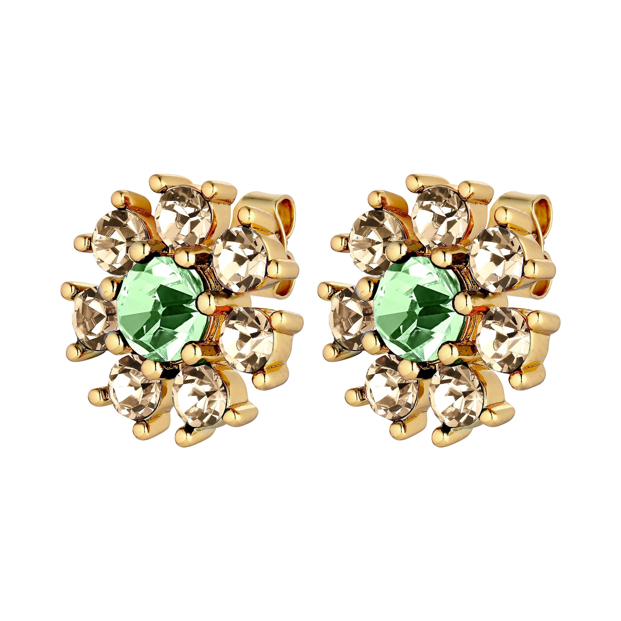 Aude Gold Earrings - Light Green / Golden - Dyrberg/Kern NZ
