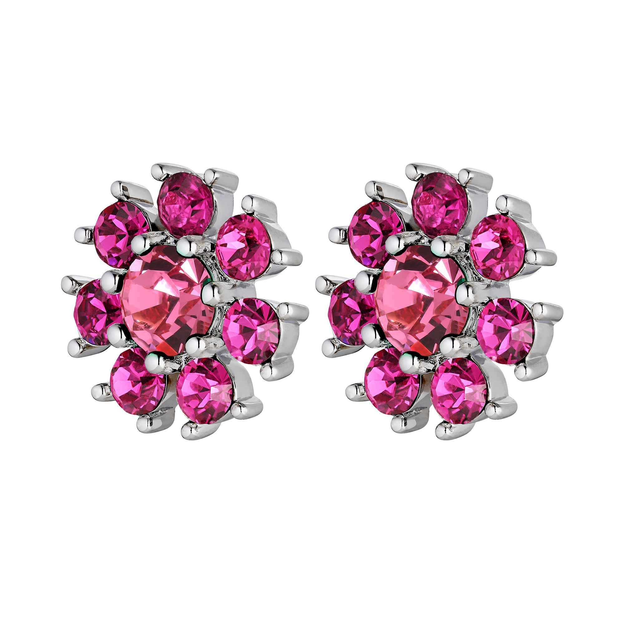 Aude Shiny Silver Earrings - Pink - Dyrberg/Kern NZ