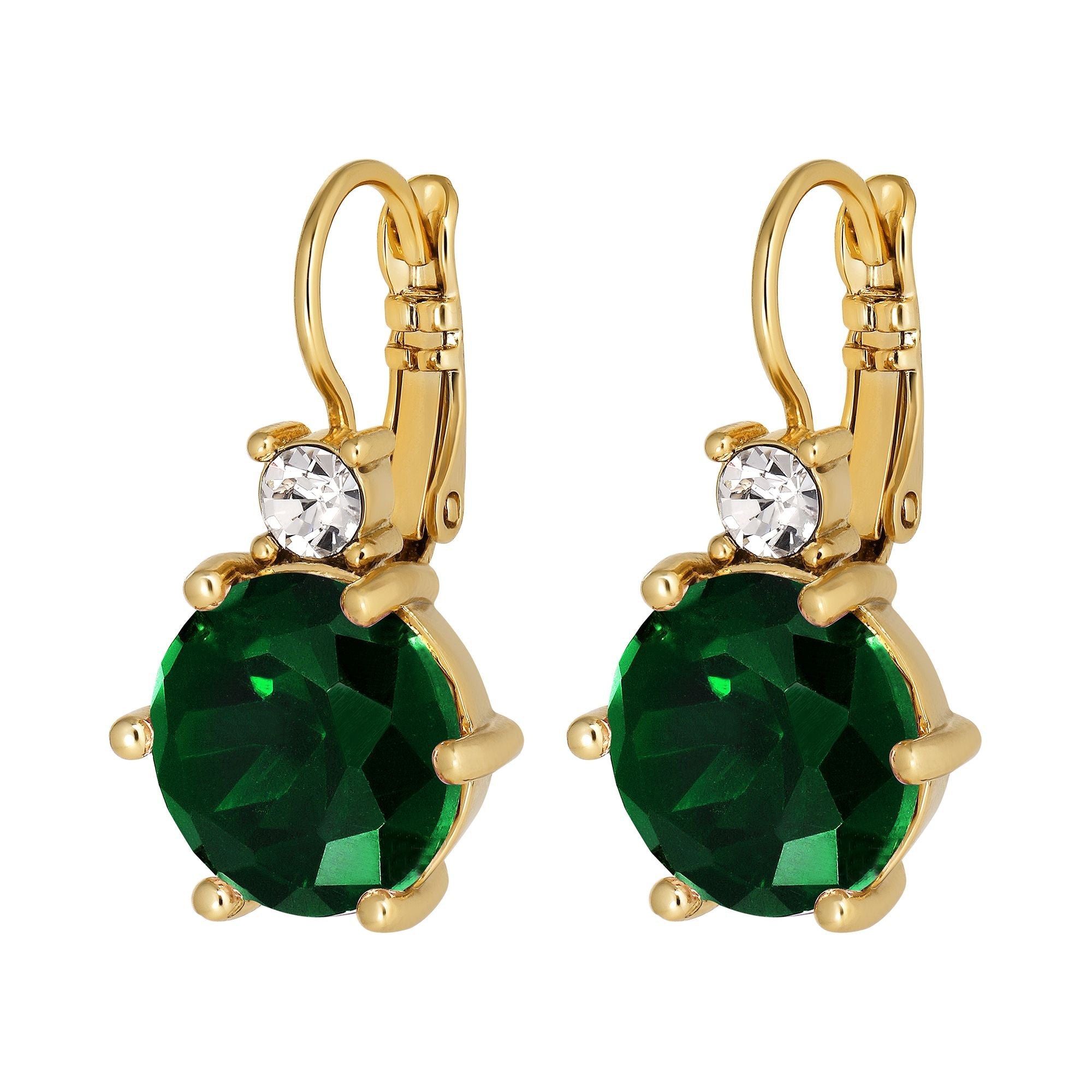 Begonia Gold Earrings - Emerald Green - Dyrberg/Kern NZ