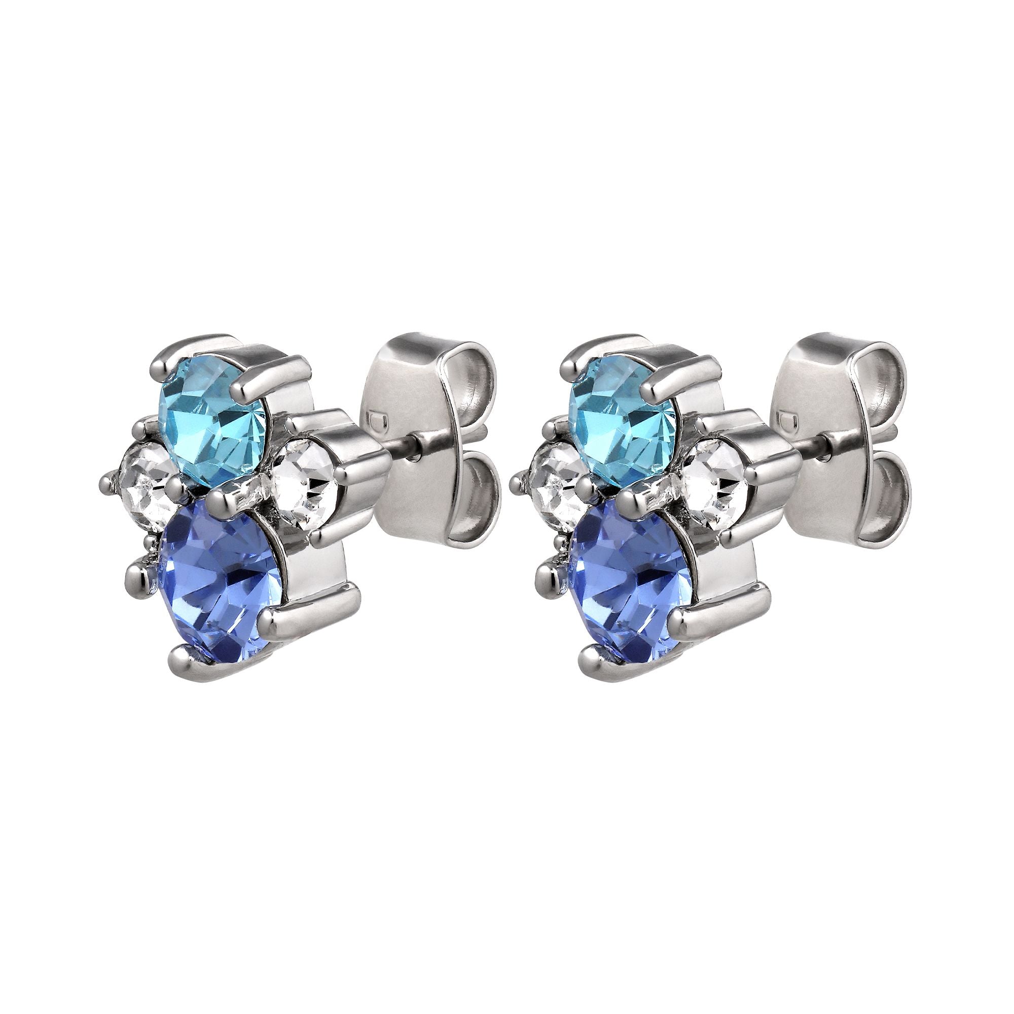Billis Shiny Silver Earrings - Light Sapphire - Dyrberg/Kern NZ