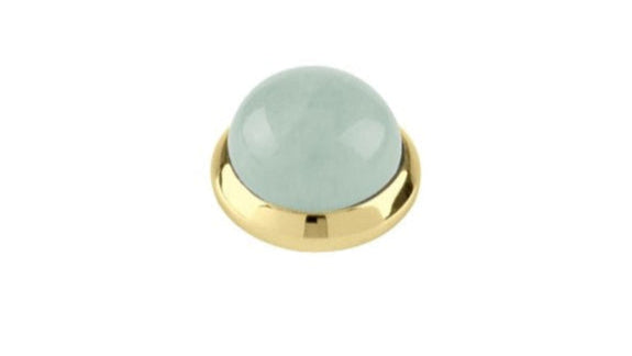 Bud Gold Interchangeable Ring Topper - Light Green - Dyrberg/Kern NZ