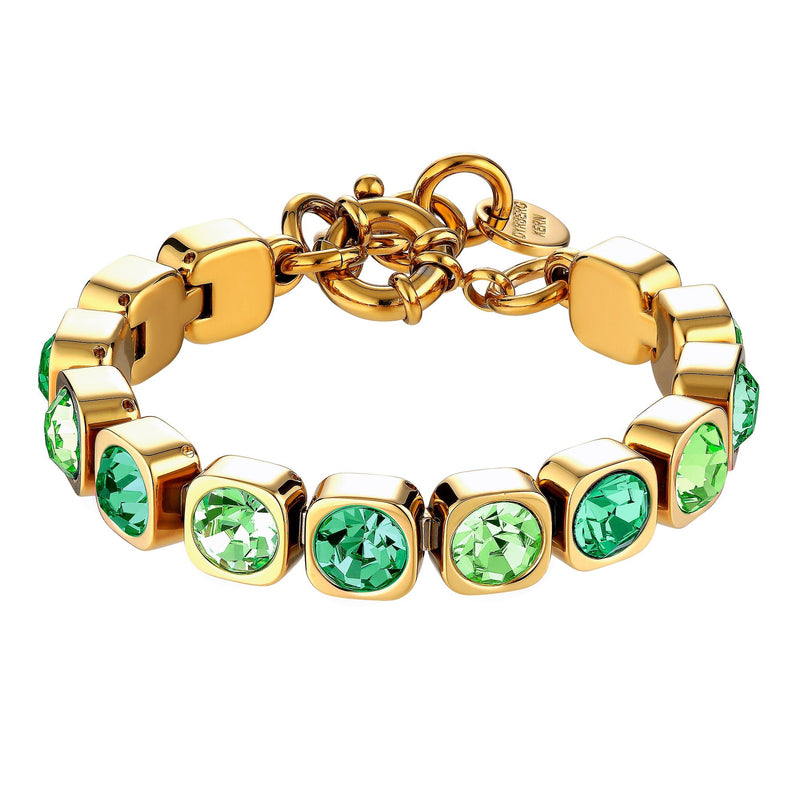 Conian Gold Tennis Bracelet - Light Green
