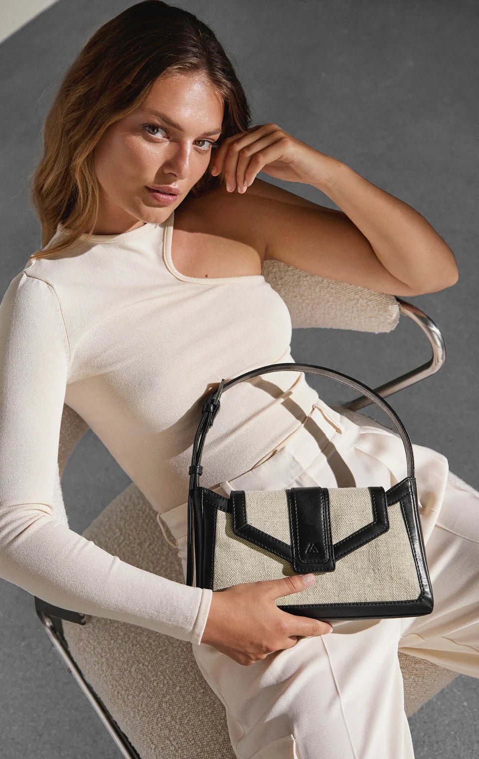 Daphne Bag, Canvas Mix, Black+Offwhite - Dyrberg/Kern NZ