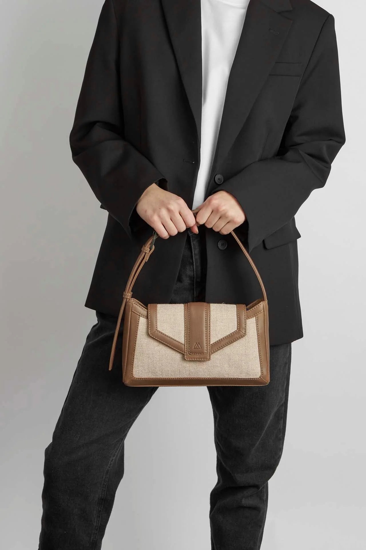 Daphne Bag, Canvas Mix, Caramel+Offwhite - Dyrberg/Kern NZ