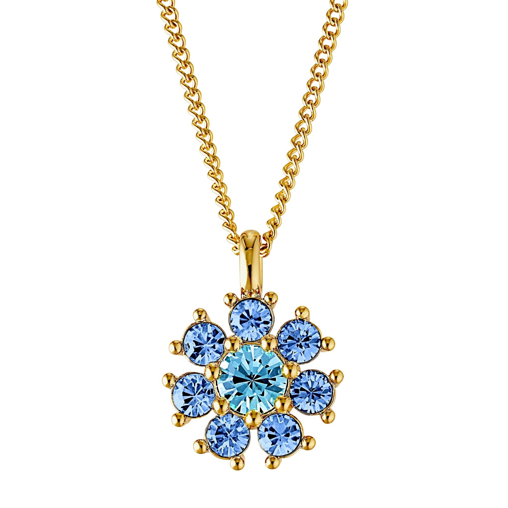 Delise Gold Necklace - Light Blue / Aqua - Dyrberg/Kern NZ