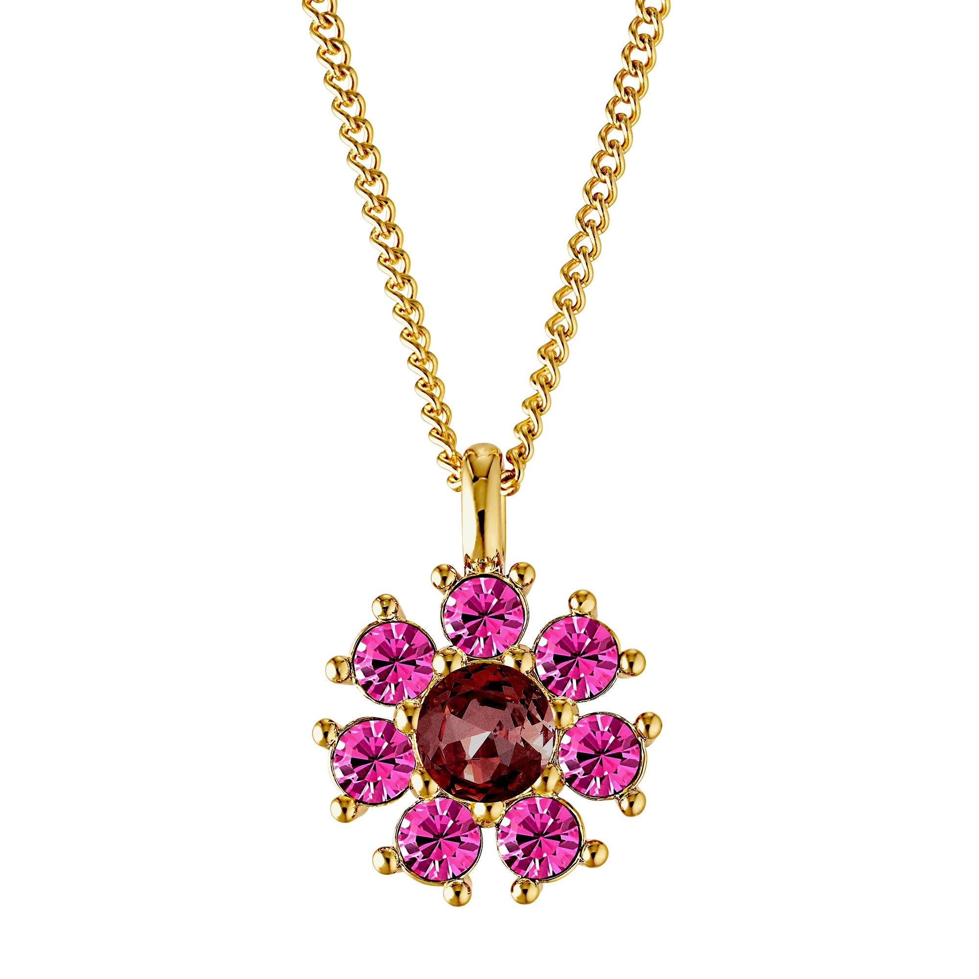 Delise Gold Necklace - Pink /Wine - Dyrberg/Kern NZ