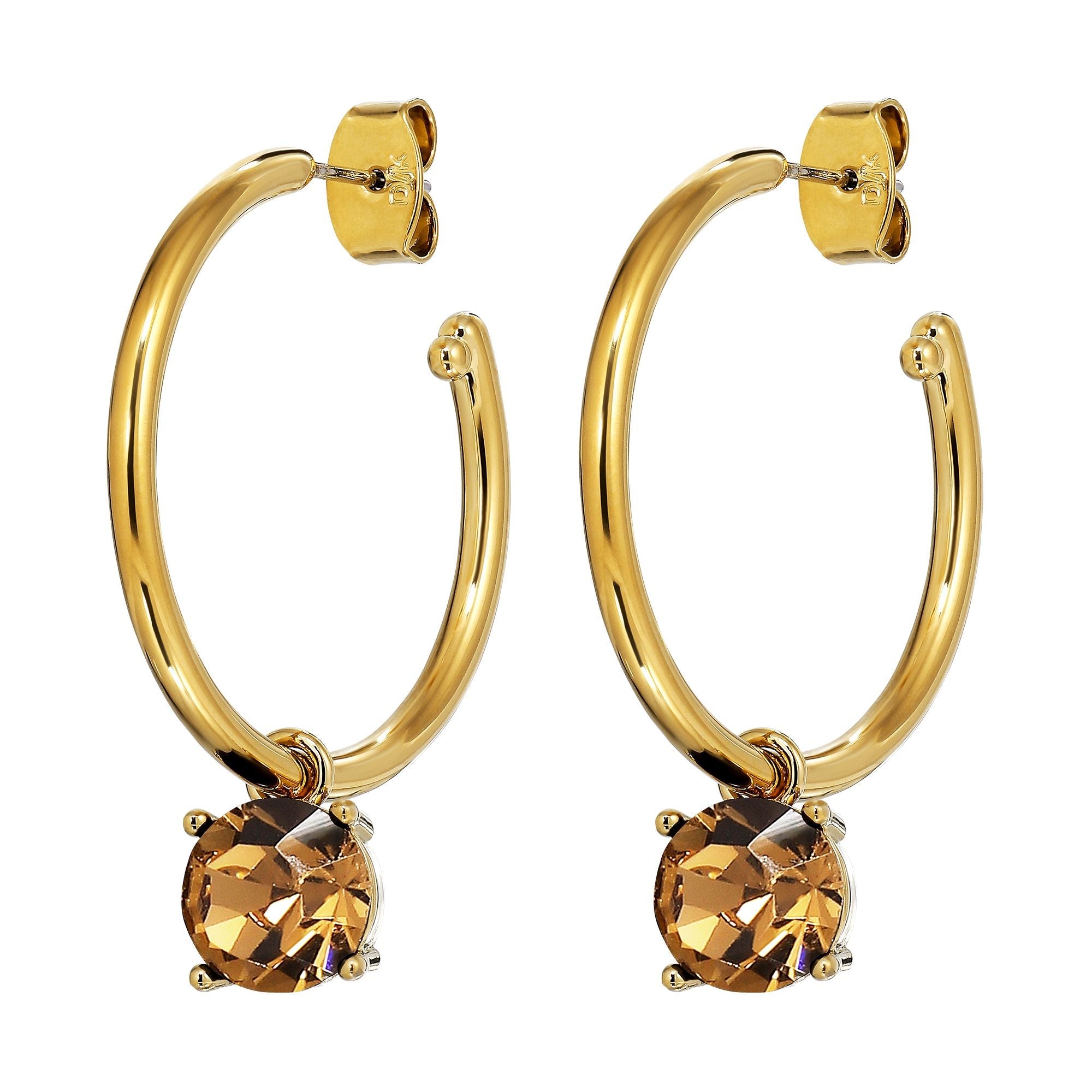 Diega Gold Earrings - Brown - Dyrberg/Kern NZ