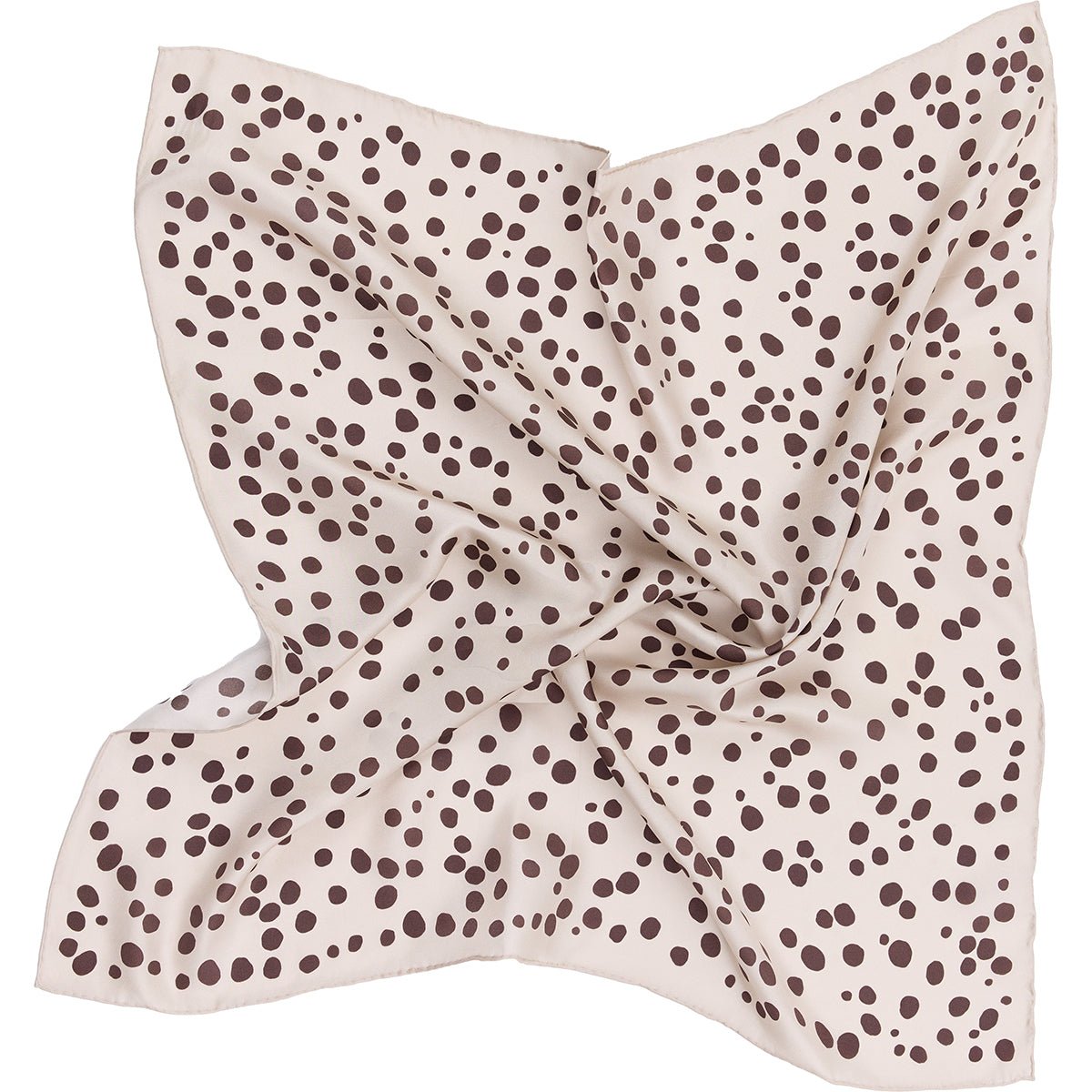 Dots Silk Scarf, Creme/Brown - Dyrberg/Kern NZ