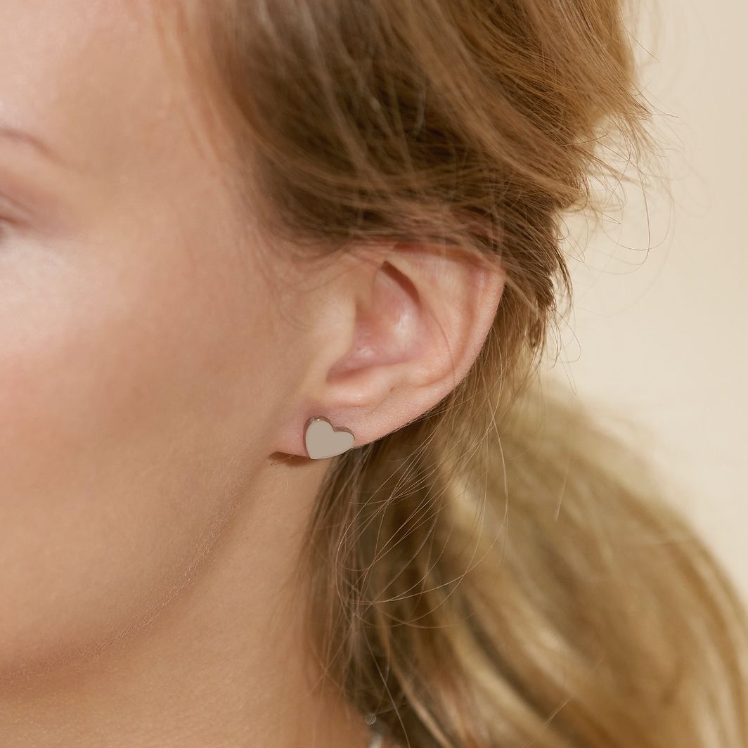 Pure Heart Studs Silver EdbladNZ