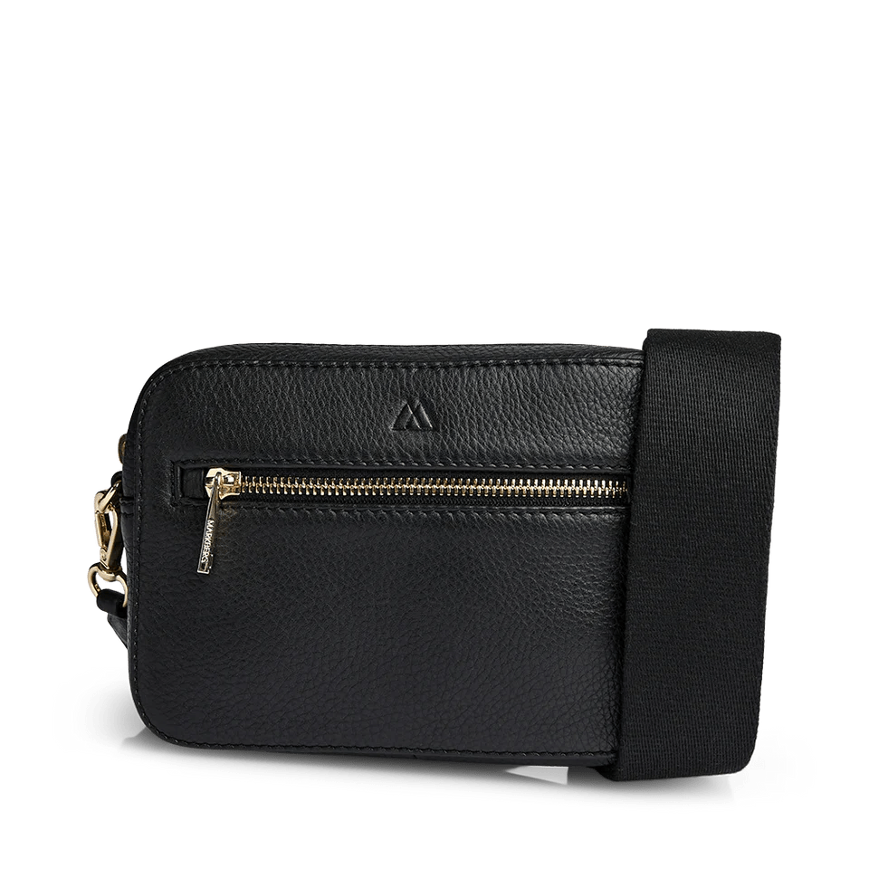 Elea Crossbody Bag, Grain, Black w/Gold - Dyrberg/Kern NZ