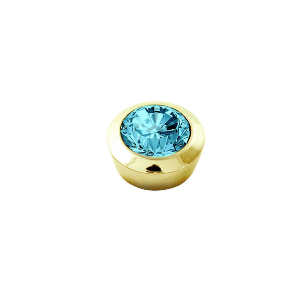 Strength Gold Interchangeable Ring Topper - Aqua