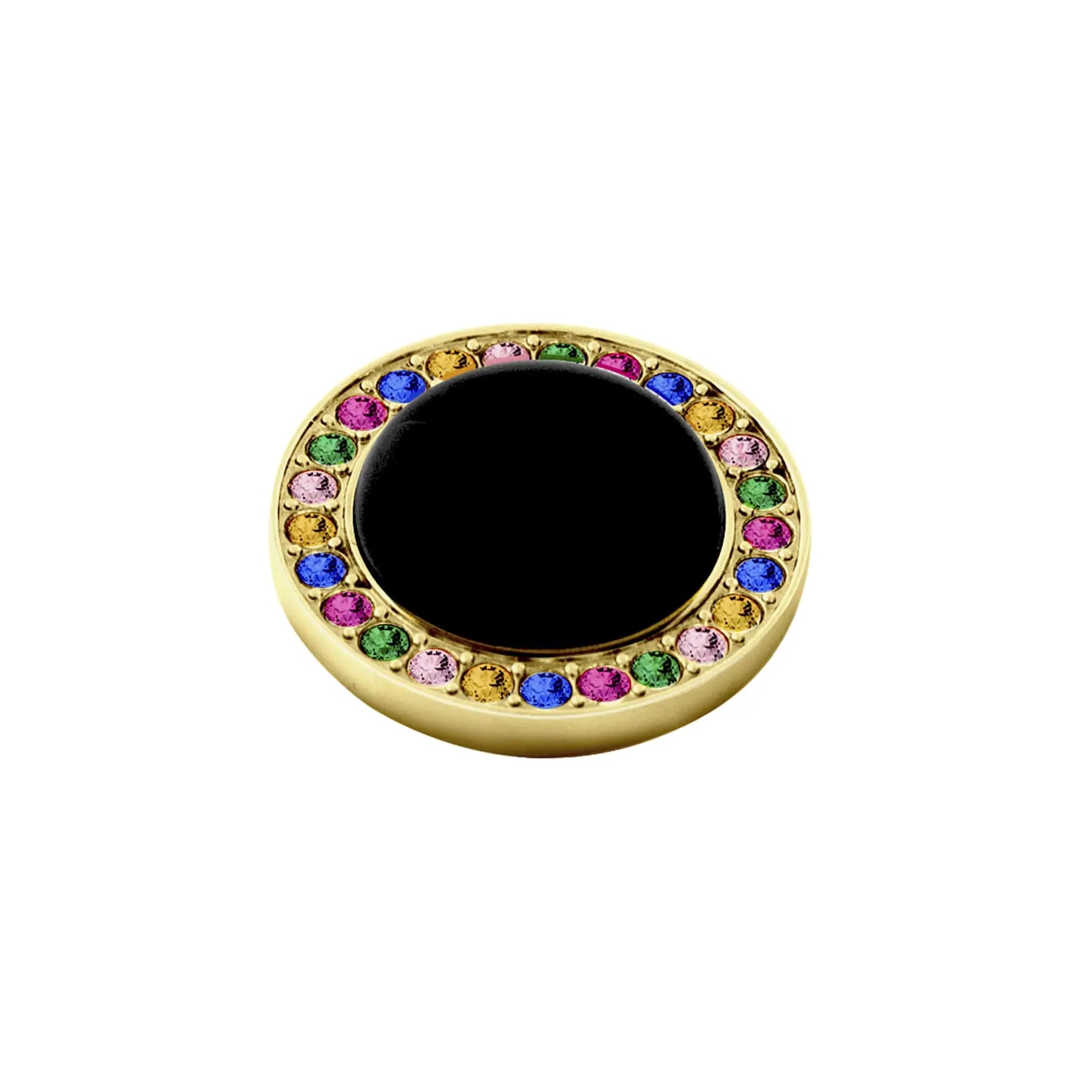 Focus Gold Interchangeable Ring Topper, Black / Rainbow Dyrberg/Kern NZ