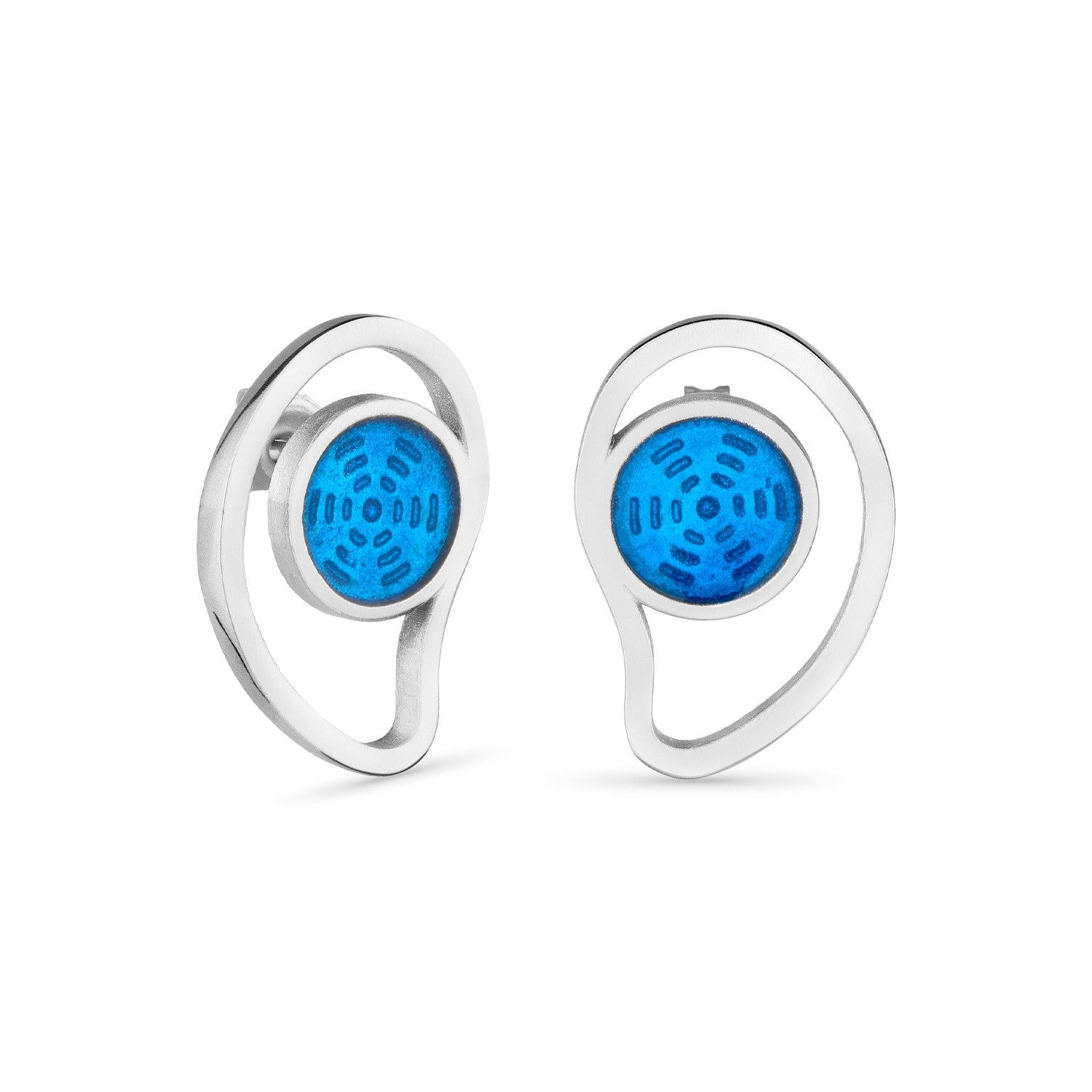 Gaudi Wavy Silver Stud Earrings Small - Dyrberg/Kern NZ