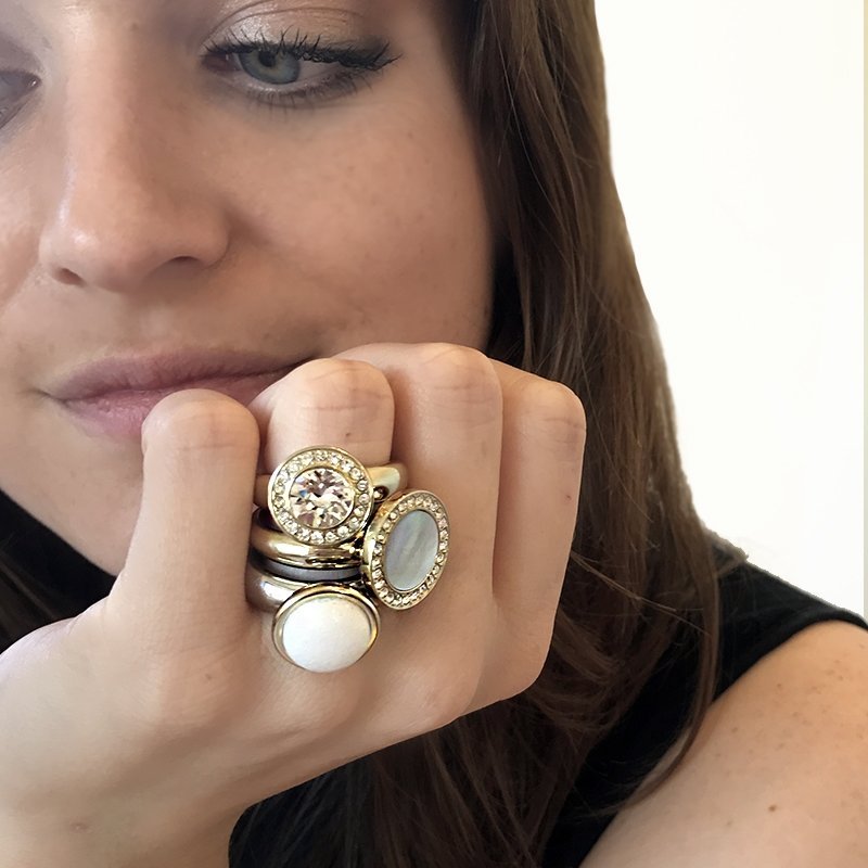 Grace Gold Interchangeable Ring Topper - Rose/ Light Rose