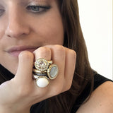 Grace Gold Interchangeable Ring Topper - Rose/ Light Rose