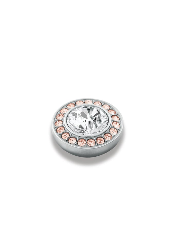 Grace Shiny Silver Interchangeable Ring Topper - Rose - Dyrberg/Kern NZ