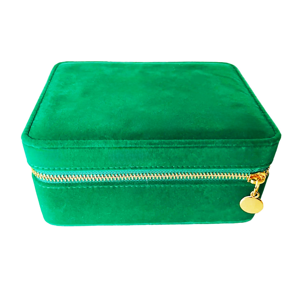 Velvet Jewellery Box with Gold Zipper