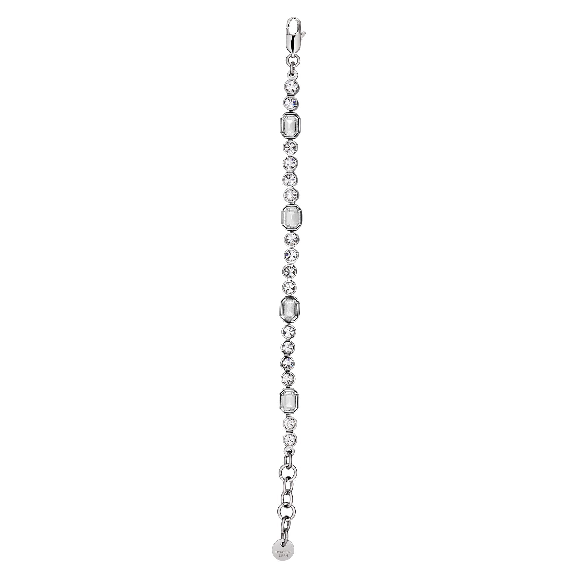 Grivna Shiny Silver Bracelet - Crystal - Dyrberg/Kern NZ