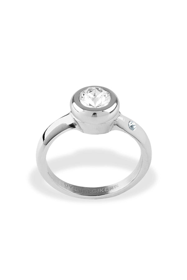 Joy Shiny Silver Interchangeable Ring Topper - Grey