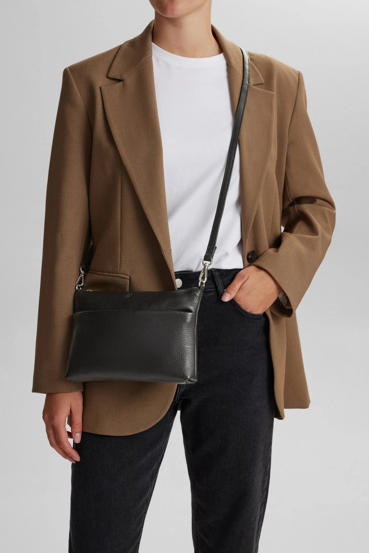 Karima Crossbody Bag, Grain, Black - Dyrberg/Kern NZ