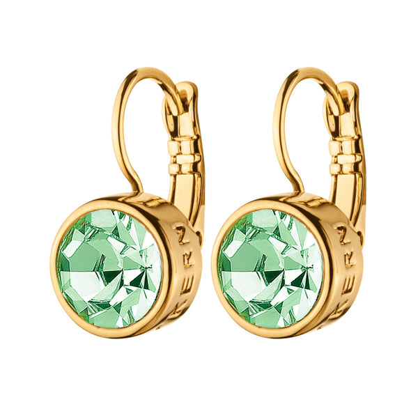 Louise Gold Earrings - Light Green