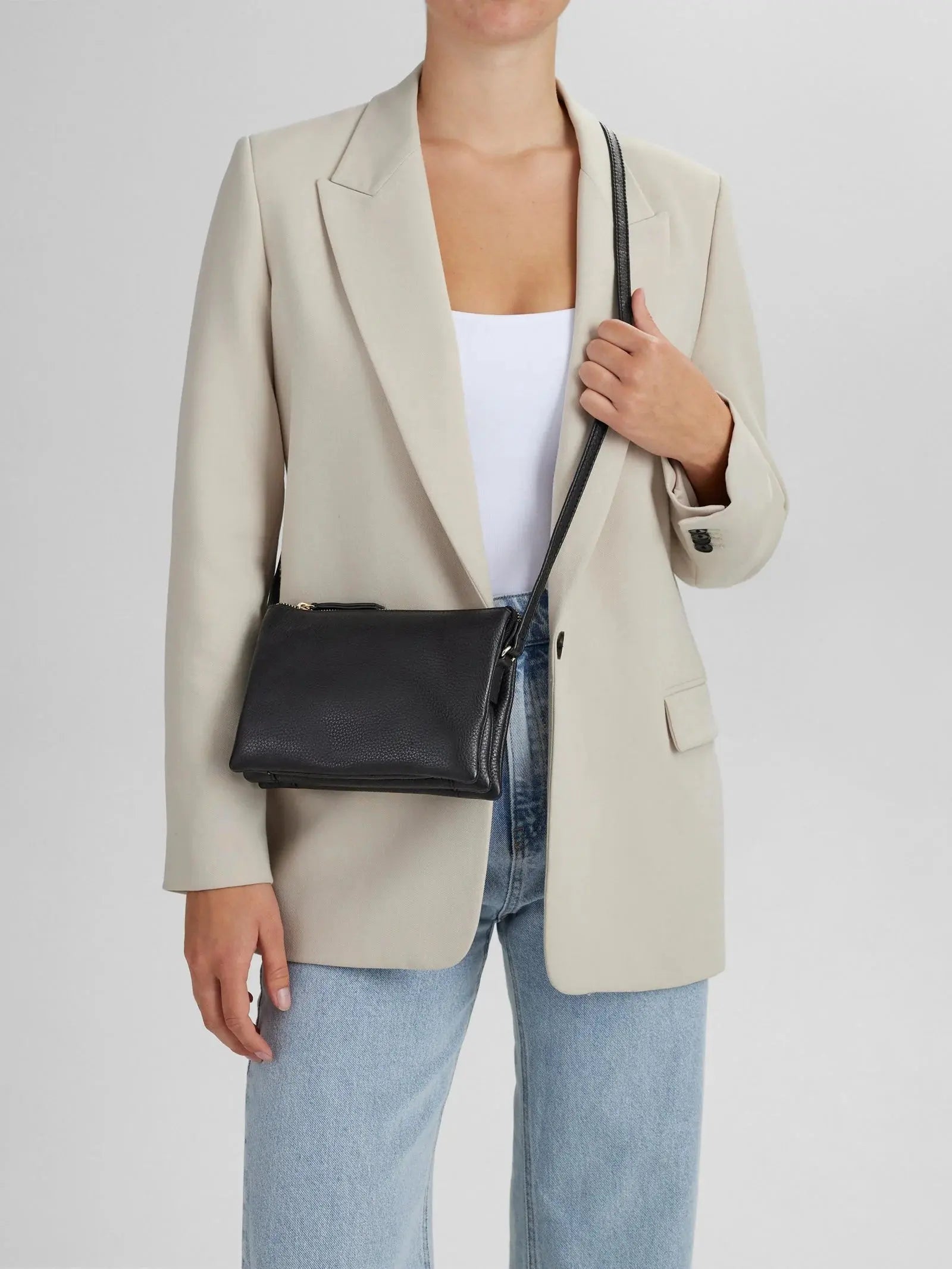 Black Leather Crossbody Bag