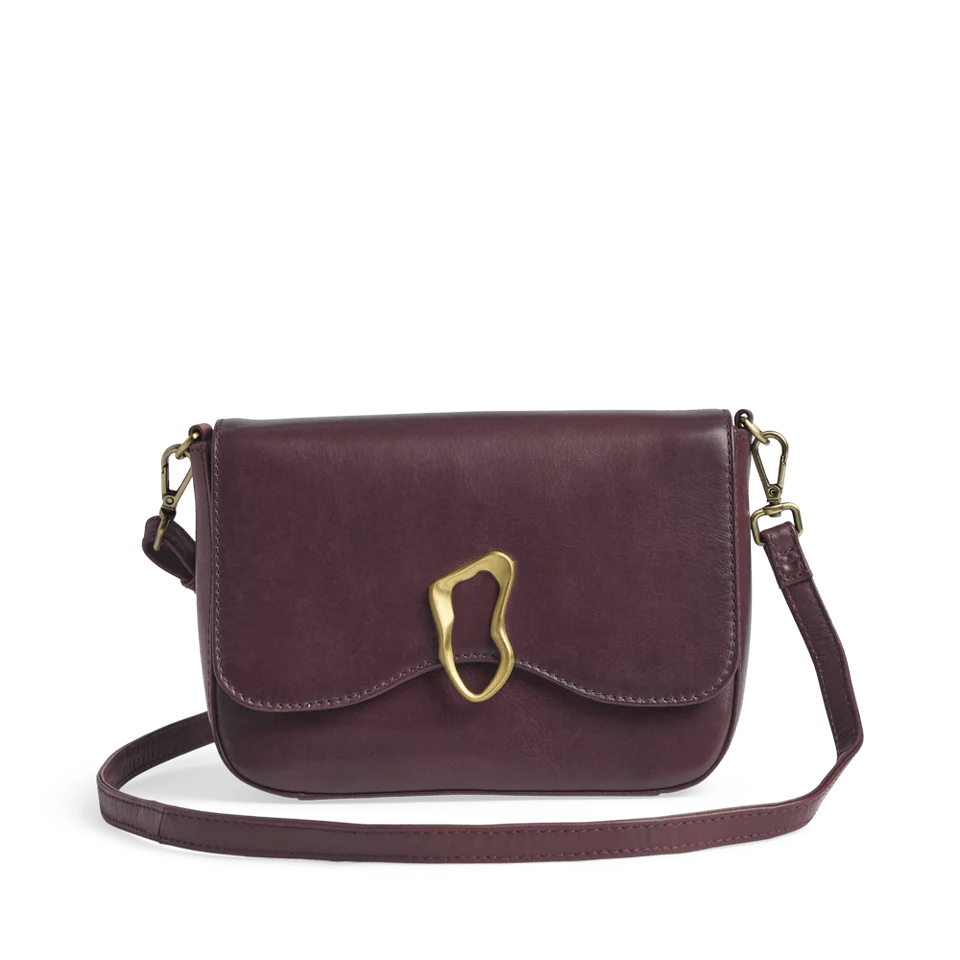 Morgana Cross. Bag, Antique, Burgundy w/Brushed Gold - Dyrberg/Kern NZ