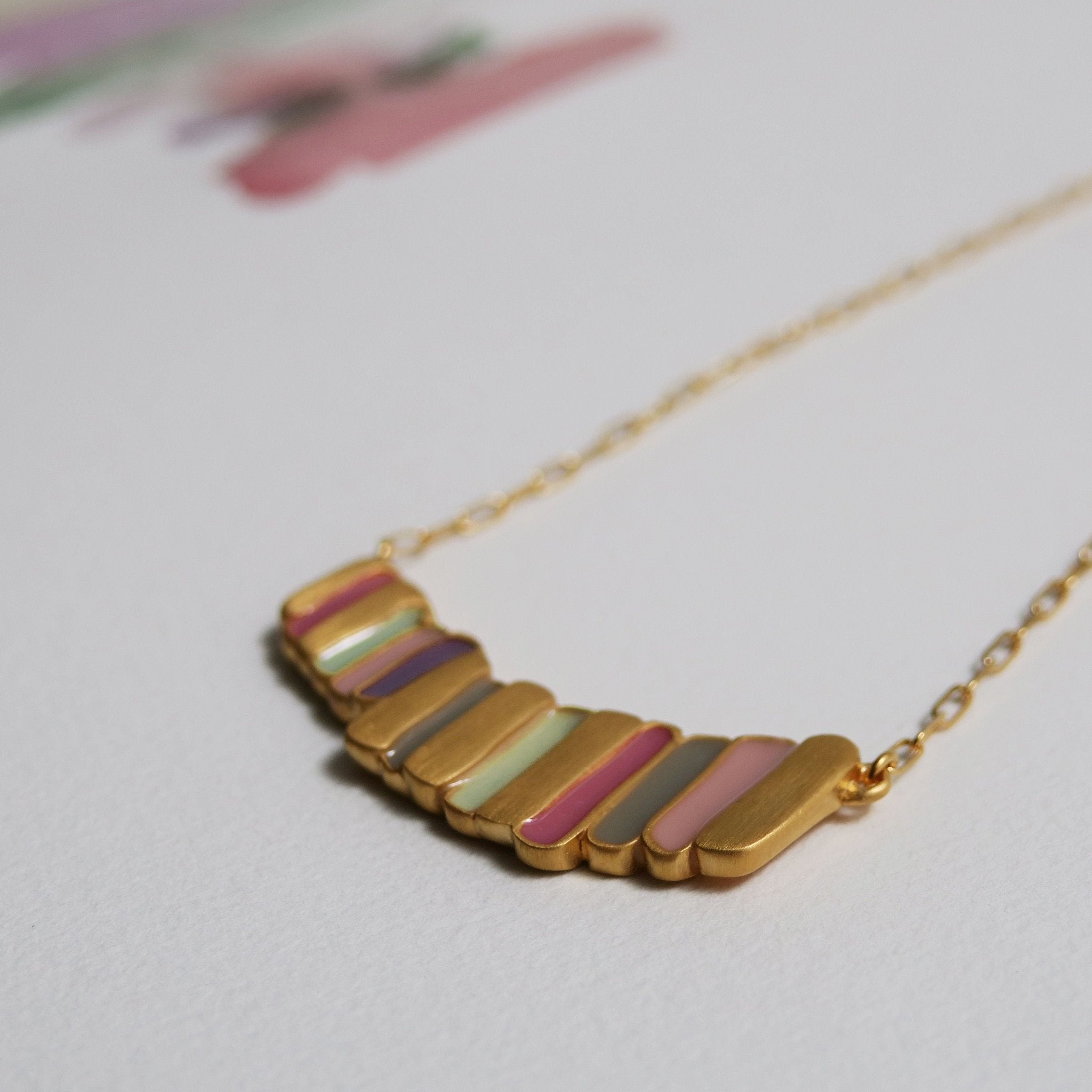 Palette Gold Necklace Large - Dyrberg/Kern NZ