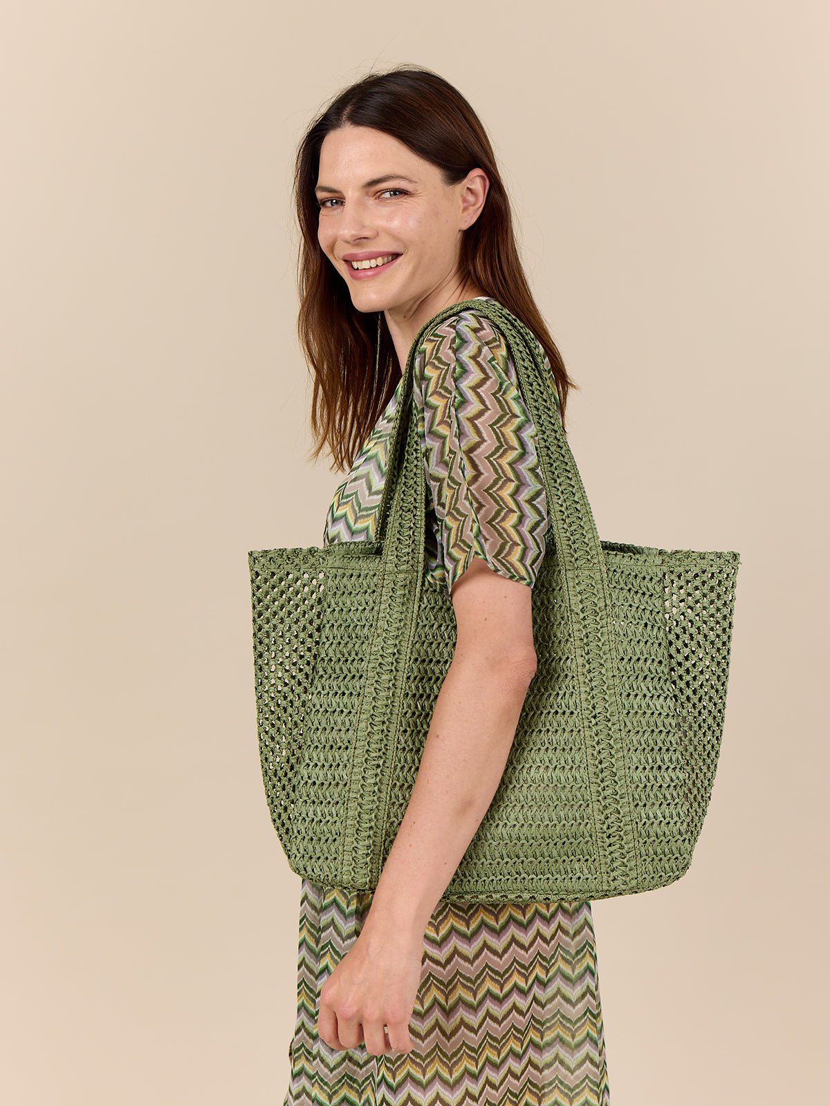 Raffia Bag, Green - Dyrberg/Kern NZ