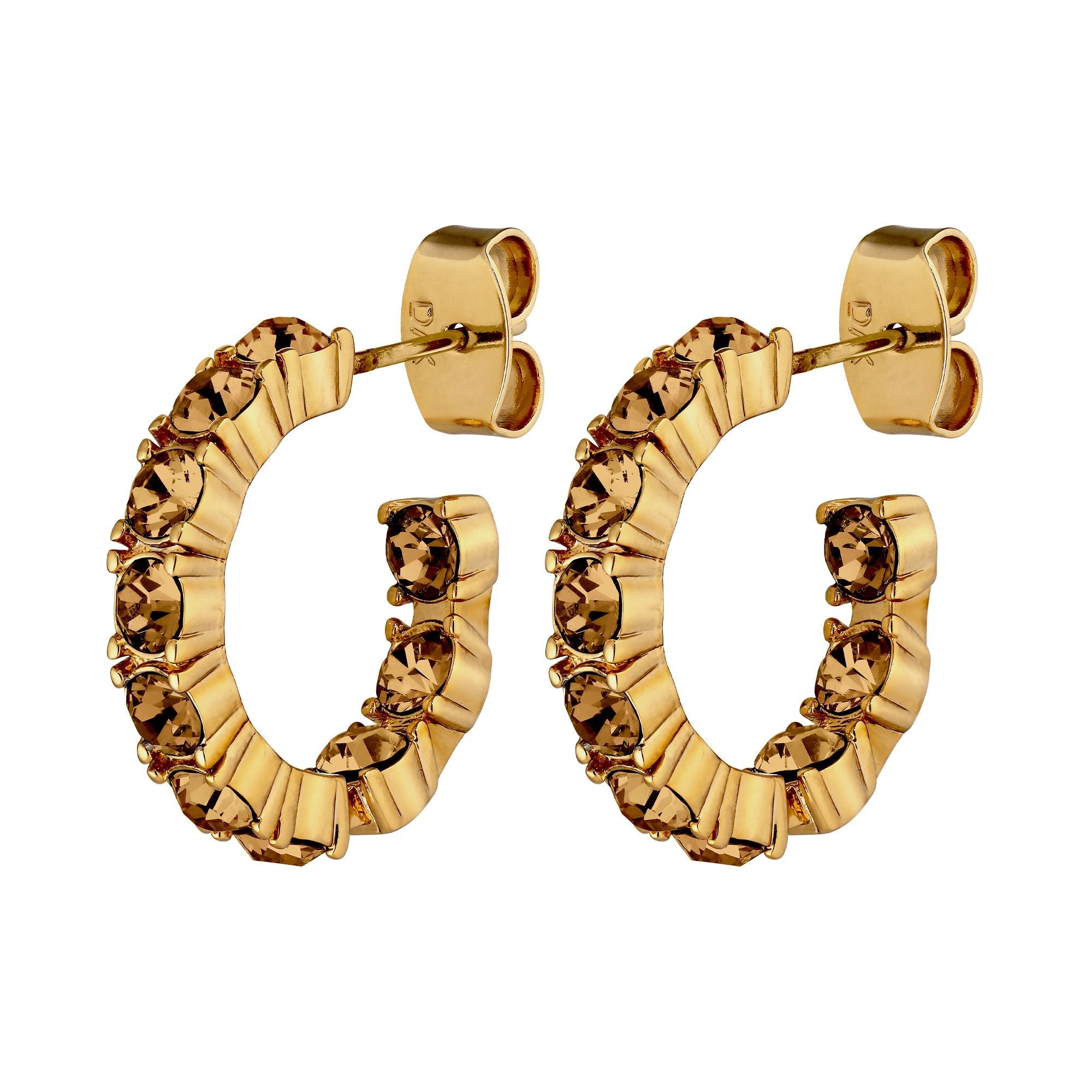 Raquel Gold Earrings - Brown - Dyrberg/Kern NZ