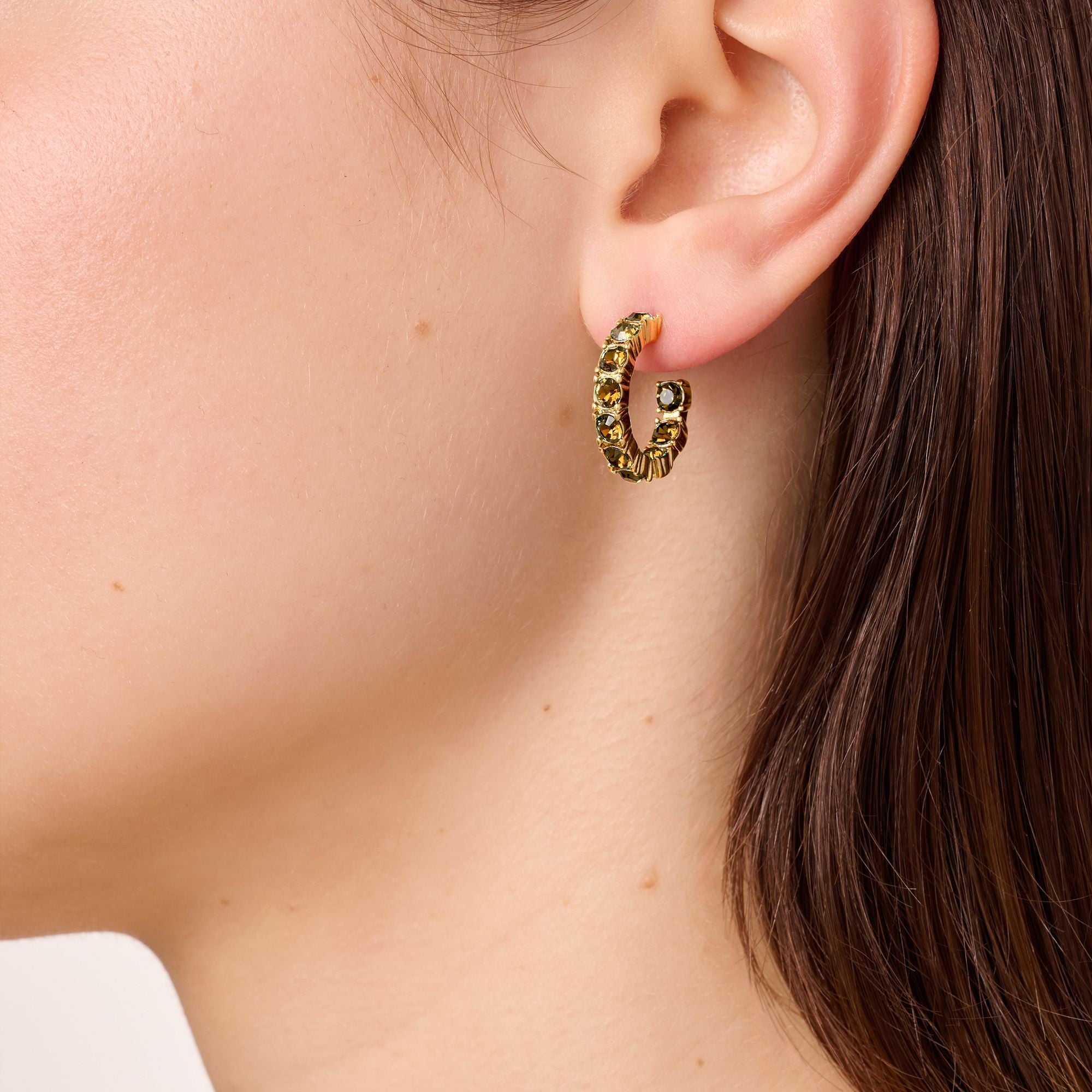 Raquel Gold Earrings - Brown - Dyrberg/Kern NZ