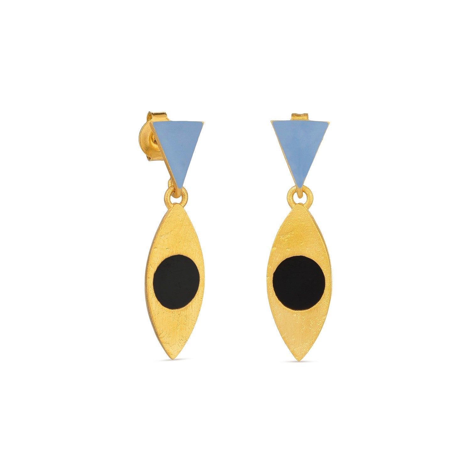 Somni Blue Large Triangles and Spindle Earrings - Dyrberg/Kern NZ