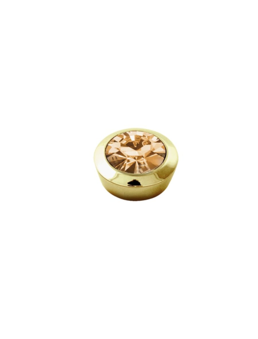 Strength Gold Interchangeable Ring Topper - Peach - Dyrberg/Kern NZ