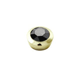 Strength Gold Interchangeable Ring Topper - Black