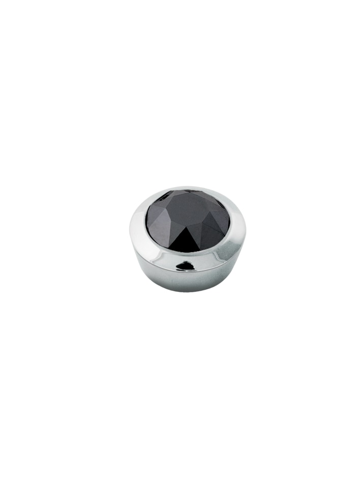 Strength Shiny Silver Interchangeable Ring Topper - Black - Dyrberg/Kern NZ