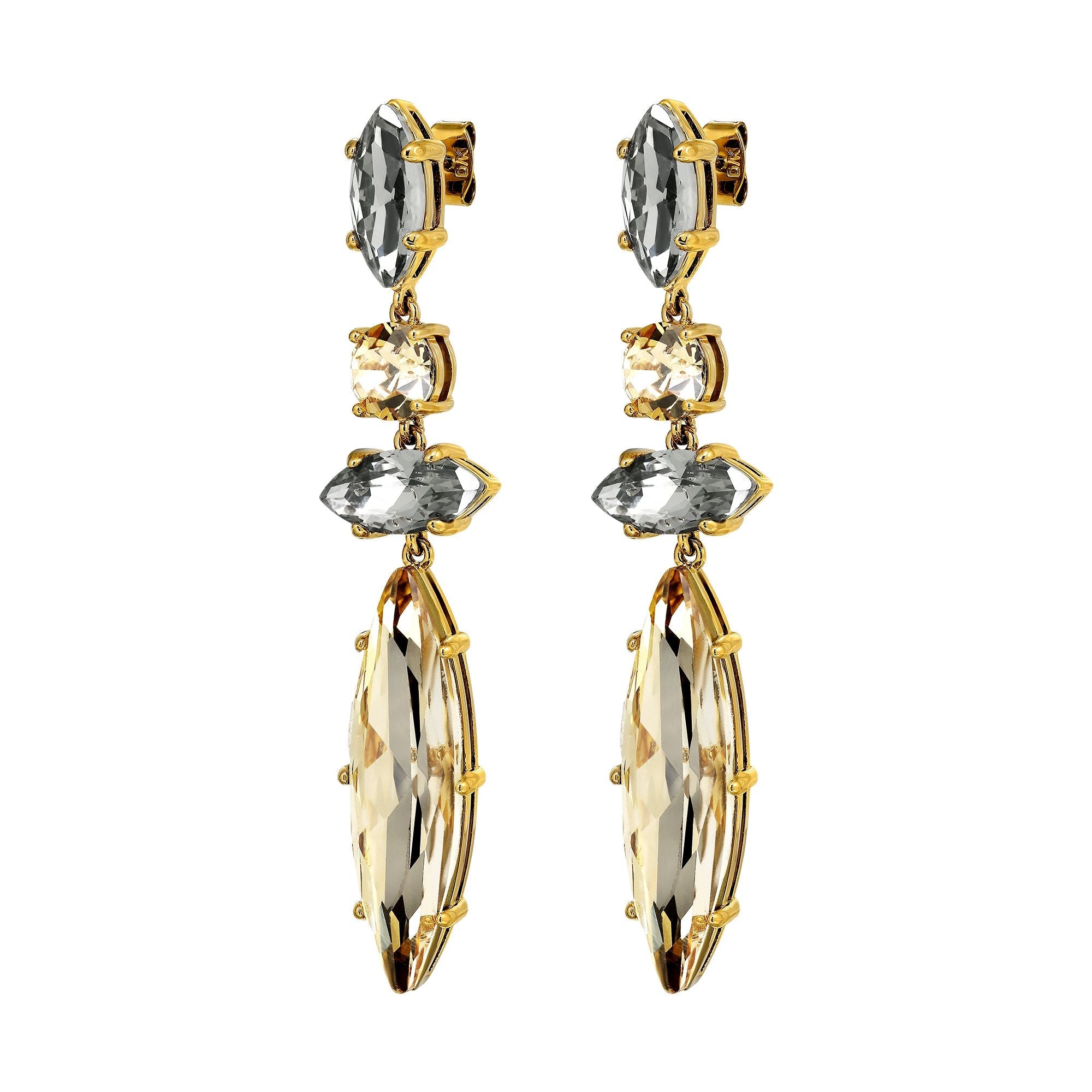 Tenere Gold Earrings - Golden / Grey - Dyrberg/Kern NZ
