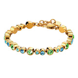 Teresia Gold Tennis Bracelet - Aqua/ Green