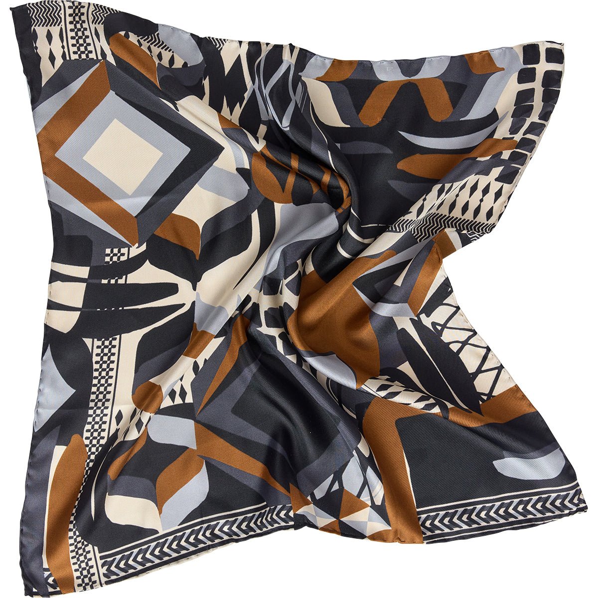Vintage Geo Silk Scarf, Creme/ Black - Dyrberg/Kern NZ