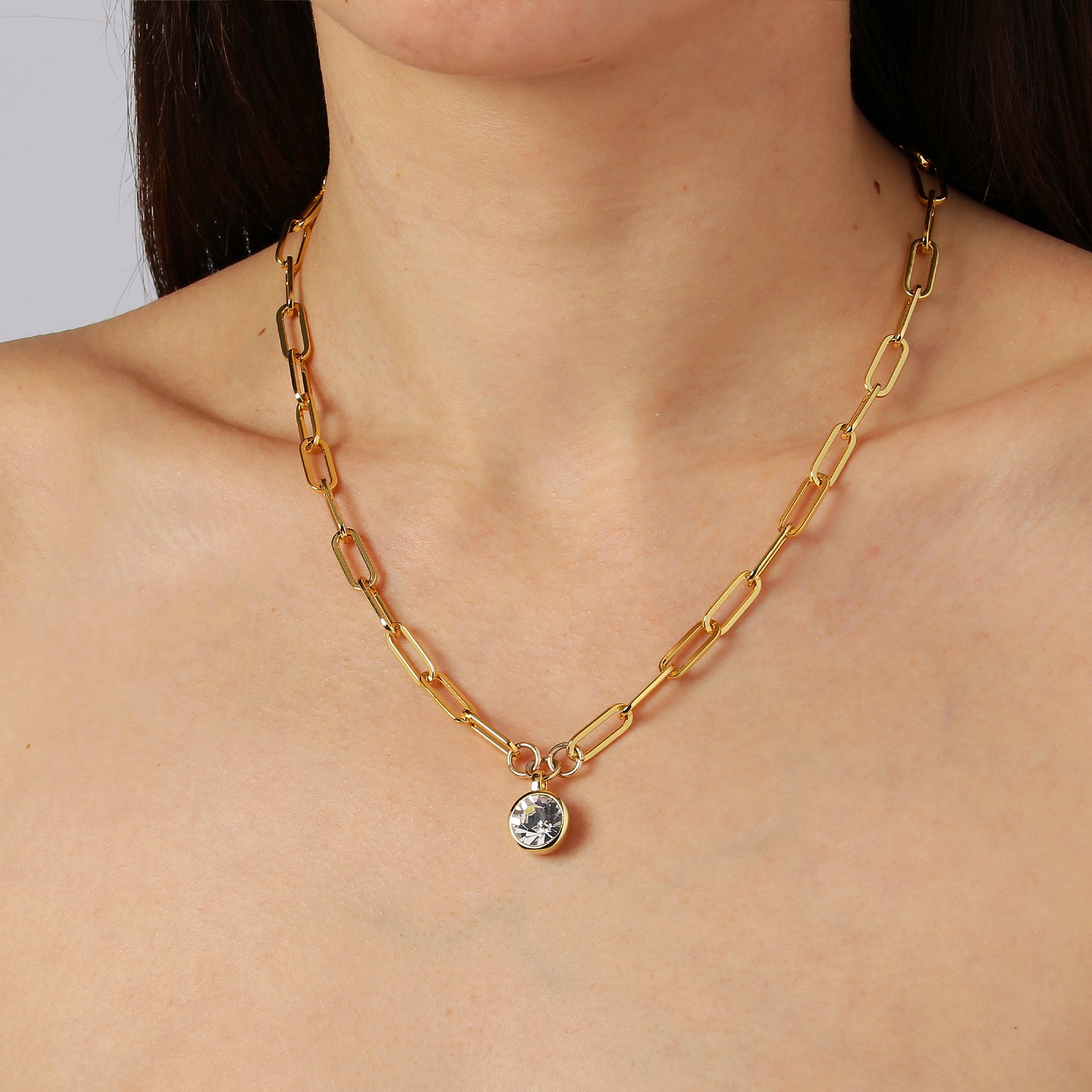 Lisanna Gold Necklace - Crystal