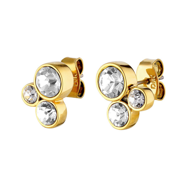 Aki Gold Earrings - Crystal - Dyrberg/Kern NZ