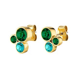 Aki Gold Earrings - Emerald Green - Dyrberg/Kern NZ