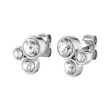 Aki Shiny Silver Earrings - Crystal - Dyrberg/Kern NZ