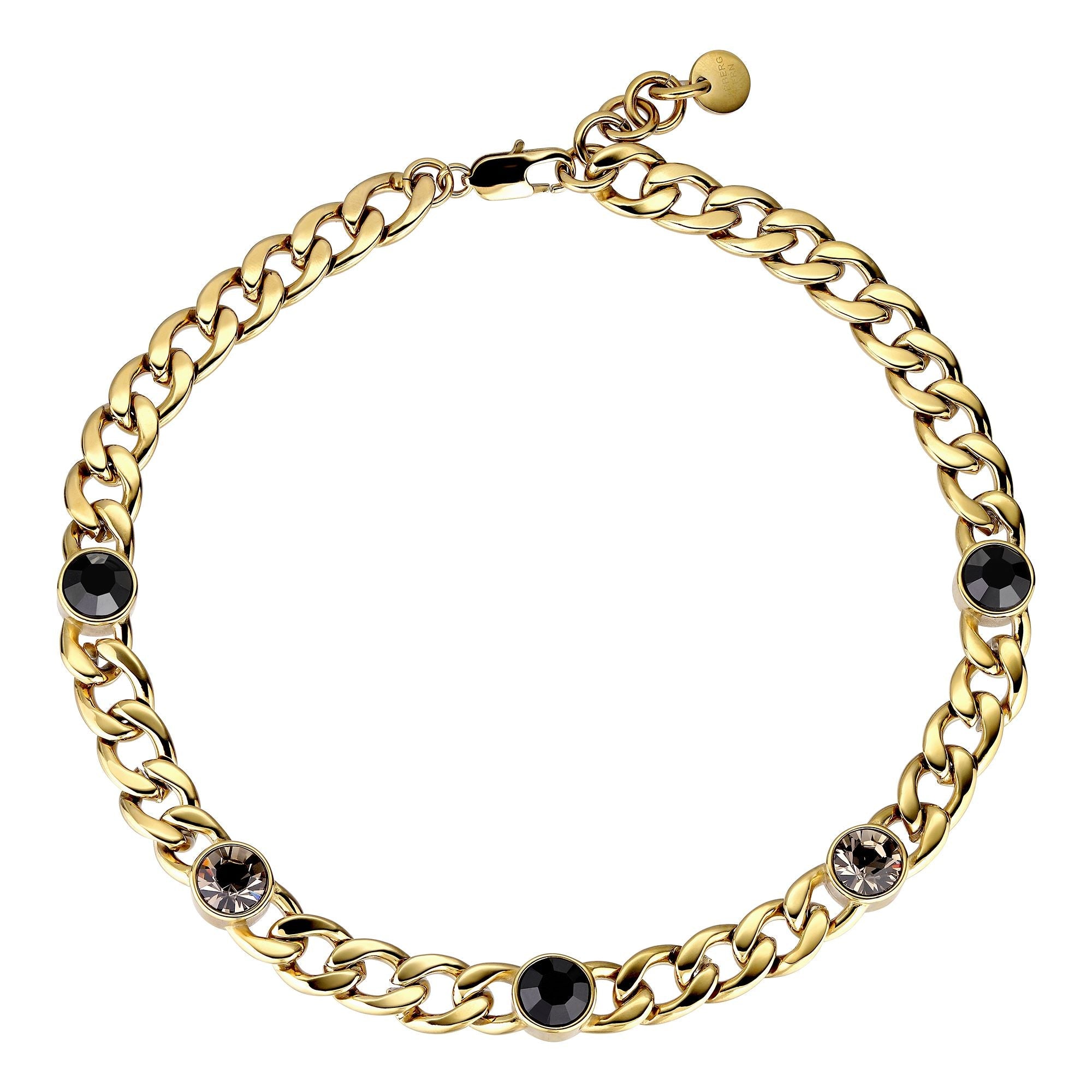 Angelina Gold Necklace - Black - Dyrberg/Kern NZ