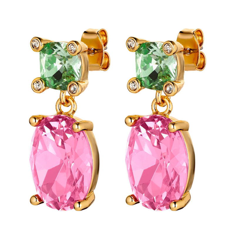 Pink and Green Drop Earrings - Dyrberg/Kern NZ