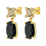 Antonia Gold Earrings - Black - Dyrberg/Kern NZ