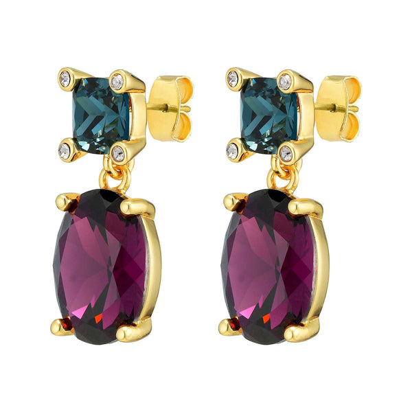 Antonia Gold Earrings - Purple - Dyrberg/Kern NZ