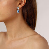 Antonia Shiny Silver Earrings - Blue - Dyrberg/Kern NZ